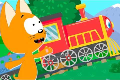 Learn colours and animals | Choo Choo Train | Meow Meow Kitty kids songs